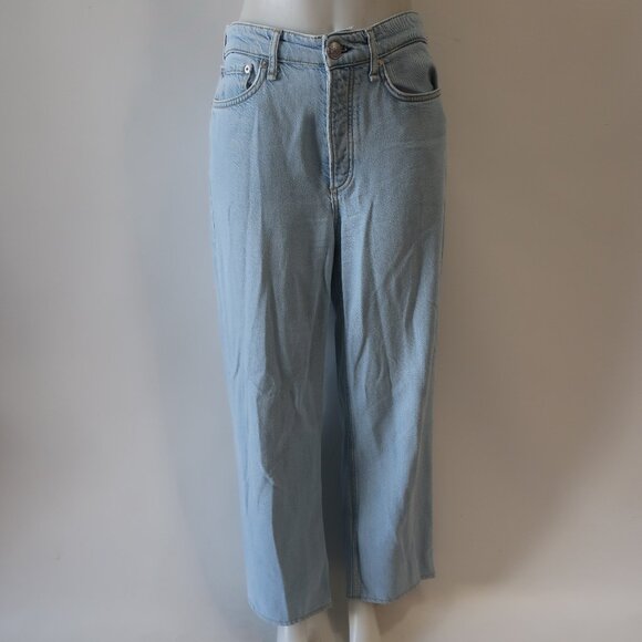 Women Rag & Bone Logan Low Rise Light Blue Wide-Leg Button-Fly Denim Jeans 27 - Picture 8 of 14